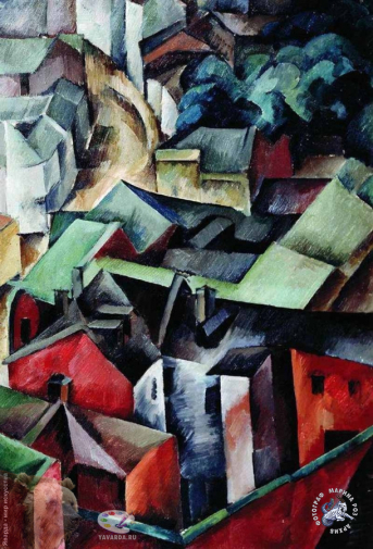 Осмёркин Александр Александрович. Пейзаж. Холст, масло. 96х65. 1917. Государственный музей-заповедник `Ростовский Кремль`.