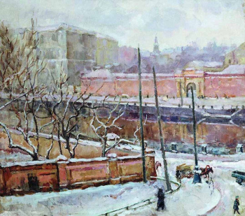 Осмёркин Александр Александрович. Ленинград. Фонтанка. Холст, масло. 70х80. 1936. Дальневосточный художественный музей.