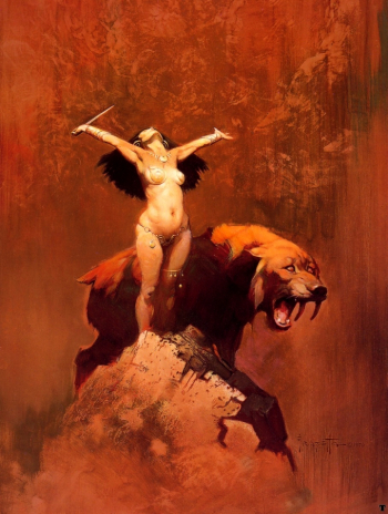 Фрэнк Фразетта. Богиня Солнца. Холст, масло. Около 1970 года. Частное собрание.