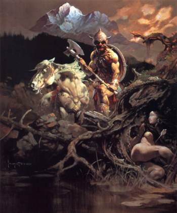 Фрэнк Фразетта. Ночные ветры. Холст, масло. 1978. Частное собрание.