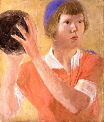 Самохвалов Александр Николаевич. Девушка с мячом. Холст, масло. 55х46. 1933. Государственный Русский музей.