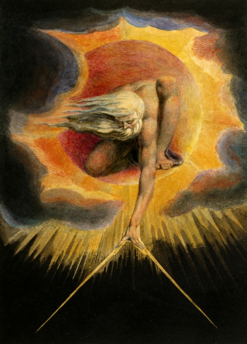 Уильям Блейк. Ветхий днями (Великий архитектор). Бумага, акварель. 23,3х16,8. 1794. Художественная галерея Уитворт.