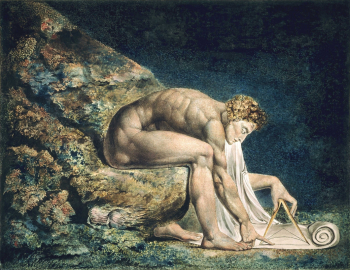 Уильям Блейк. Ньютон. Бумага, монотипия. 46х60. 1795. Галерея Тейт.