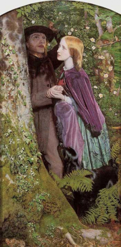 Артур Хьюз. Долгая помолвка. Холст, масло. 105,4х52,1. 1854-1859. Бирмингемский музей и картинная галерея.