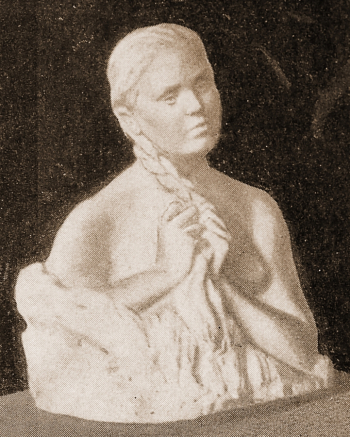 Блох Элеонора Абрамовна. Девушка, заплетающая косу. Гипс. 1903-1912. Местонахождение неизвестно.