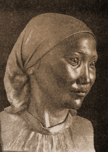 Блох Элеонора Абрамовна. Казашка Катя. Пластилин. 1941-1942. Местонахождение неизвестно.
