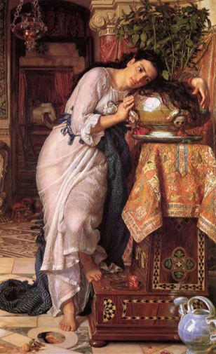 Уильям Хант. Изабелла и горшок с базиликом. Холст, масло. 187х116. 1867. Галерея искусств Лэнга.