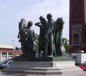 Огюст Роден. Граждане Кале. Бронза. 201,6х205,4х195,9. 1884-1889. Кале (Франция).