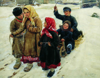 Сычков Федот Васильевич. Тройка. Бумага, акварель. 54х68. 1906. Иркутский областной художественный музей имени В.П.Сукачёва.
