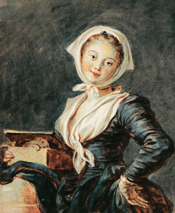 Жан-Оноре Фрагонар. Девушка с сурком. Бумага, смешанная техника. 21,2×25,9. 1780-е. Галерея Альбертина.
