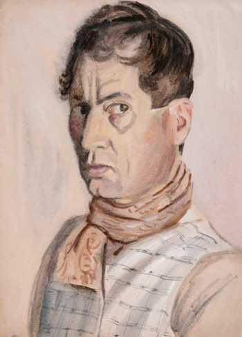 Стерлигов Владимир Васильевич. Автопортрет. Бумага, акварель, белила. 1940-е. Собрание И.А.Стерлиговой.