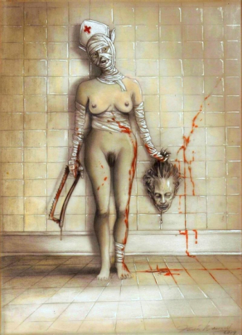 Томас Боэрснер. Психическая медсестра. Иллюстрация. Частное собрание.