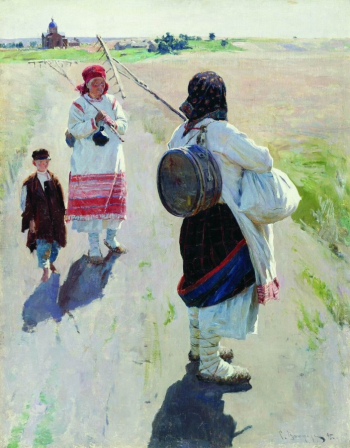 Виноградов Сергей Арсеньевич. На работу. Холст, масло. 58х46. 1895. Харьковский художественный музей.