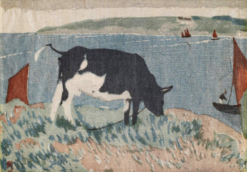 Канаэ Ямамото. Корова. Бумага, ксилография. 1915. Музей изящных искусств (Бостон).