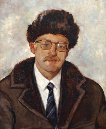 Ланг (Аронсберг) Евгения Александровна. Портрет Л.Д.Володина. Картон, масло. 1960-е. Собрание С.А.Володиной.