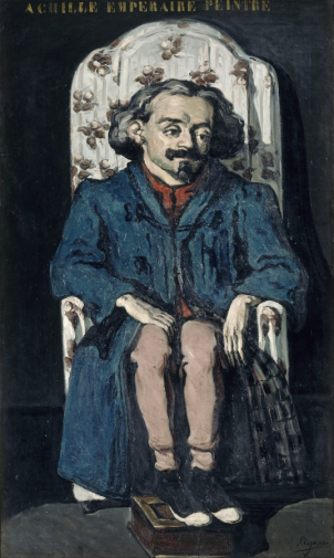 Поль Сезанн. Портрет художника-карлика Ашиля Амперёра. Холст, масло. 200х120. 1860-е. Музей Орсе.