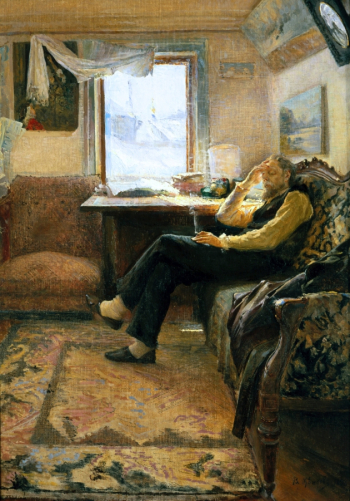 Мешков Василий Никитич. Ослепший художник. Холст, масло. 67х51. 1898. Государственный Русский музей.