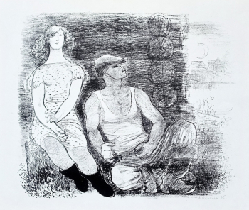 Якобсон Александра Николаевна. Свидание. Бумага, автолитография. 47х62. 1965. Частное собрание.