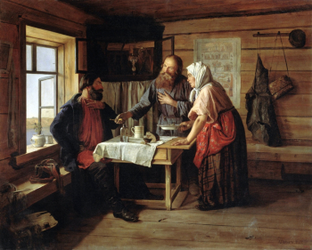 Попов Андрей Андреевич. Демьянова уха. Холст, масло. 70х58. 1865. Государственный Русский музей.