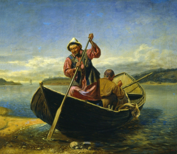 Попов Андрей Андреевич. Киргизы на Волге. Холст, масло. 65,5х75. 1863. Государственная Третьяковская галерея.
