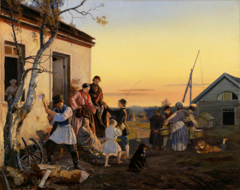 Попов Андрей Андреевич. Фермерский двор. Холст, масло. 71х90. 1855. Финская национальная галерея.