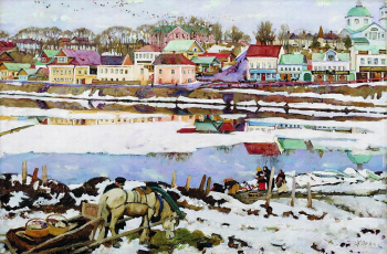 Юон Константин Фёдорович. Торжок. Холст, масло. 71х108. 1914. Чувашский государственный художественный музей.