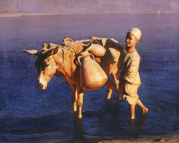 Адам Стыка. Мальчик с ослом-водовозом. Холст, масло. 65х81. Частное собрание.