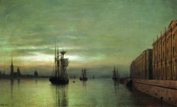 Лагорио Лев Феликсович. Нева ночью. Холст, масло. 61х105. 1878. Саратовский государственный художественный музей имени А.Н.Радищева.