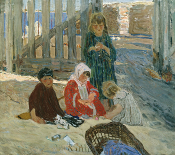Савинов Александр Иванович. Дети, играющие в песке. Холст, масло. 99х113. 1904. Государственная Третьяковская галерея.