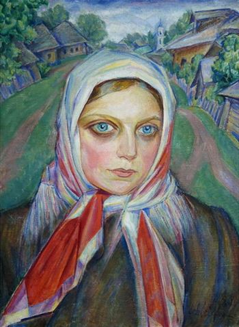 Шлейфер Савелий Яковлевич. Крестьянская девушка. Холст, масло. 64х48,5. 1920. Тверская областная картинная галерея.