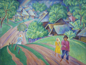 Шлейфер Савелий Яковлевич. С сенокоса. Холст, масло. 52,5х63,5. Начало 20 века. Тверская областная картинная галерея.