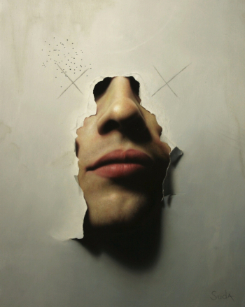 Джошуа Суда. Крестики. Панель, масло. 2010-е. Частное собрание.