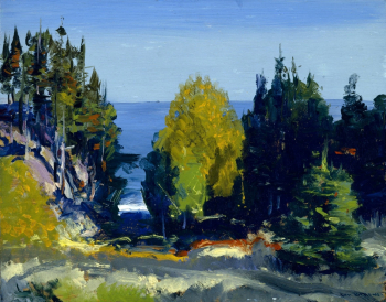 Джордж Уэсли Беллоуз. На острове Монеган. Картон, масло. 36х47. 1913. Музей изящных искусств (Хьюстон).