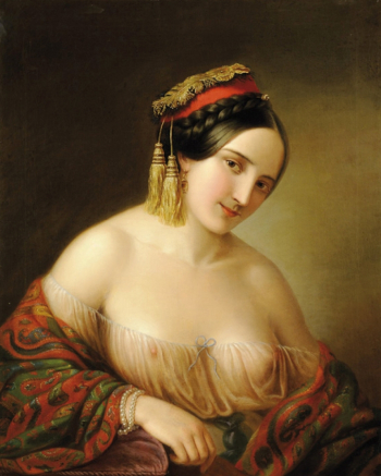Якаб Маростони. Гречанка. Холст, масло. 76х61. 1850. Частное собрание.