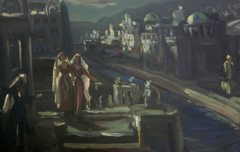 Тоидзе Моисей (Мосе) Иванович. На балконе. Холст, масло. 1934. Грузинский национальный музей.