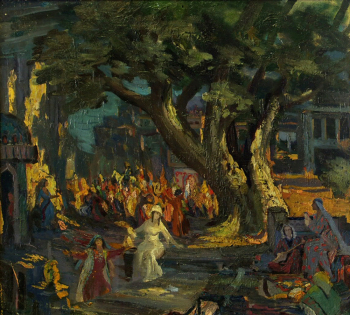 Тоидзе Моисей (Мосе) Иванович. Народное гулянье. Холст, масло. 1919. Грузинский национальный музей.