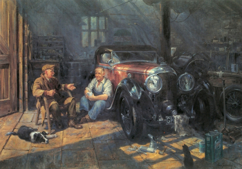 Алан Фирнли. Гараж. Холст, масло. 20 век. Частное собрание.