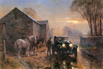 Алан Фирнли. Деревенский автомобиль. Холст, масло. 20 век. Частное собрание.
