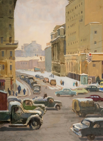 Годына Сергей Митрофанович. Москва. Бумага, гуашь. 50,4х37,5. 1956. Частное собрание.