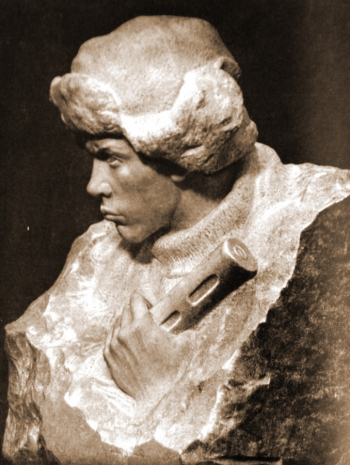 Рябичев Дмитрий (Даниил) Борисович. Памятник пионеру-герою Александру Чекалину. Мрамор. 1958. Чекалин (Тульская область).