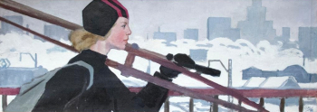 Витинг Николай Иосифович. Москвичка. Холст, масло. 32,5х89,5. 1978. Частное собрание.