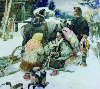 Игошев Владимир Александрович. Семья Тасмановых. Холст, масло. 173,5x199,5. 1983-1985. Дом-музей народного художника СССР В.А.Игошева.