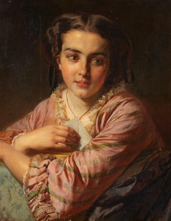 Феликс Шлезингер. Портрет молодой девушки. Холст, масло. 55х44. 1856. Частное собрание.