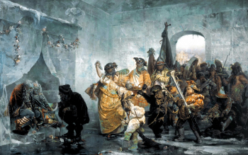 Якоби Валерий Иванович. Ледяной дом (Свадьба в ледяном доме). Холст, масло. 133,5х216. 1878. Государственный Русский музей.