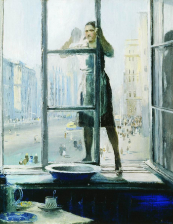 Пименов Юрий Иванович. Весеннее окно. Фанера, масло. 42х34. 1948. Астраханская государственная картинная галерея имени П.М.Догадина.