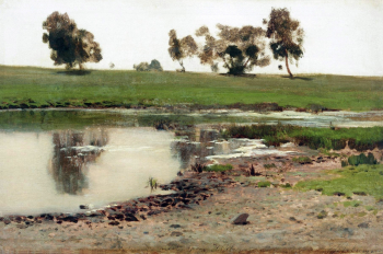 Левитан Исаак Ильич. Пейзаж. Холст, масло. 34х25. 1890-е. Челябинский государственный музей изобразительных искусств.