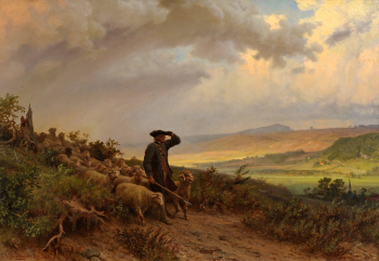 Карл Шлезингер. Домой. Холст, масло. 80х116. 1871. Частное собрание.