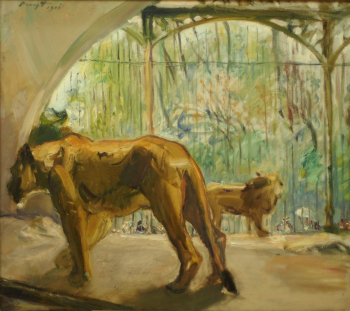 Макс Слефогт. Львы в зоопарке. Холст, масло. 1901. Музей земли Нижняя Саксония.