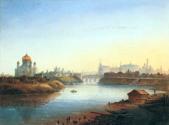 Вейс Иосиф Андреевич. Храм Христа Спасителя. Бумага, акварель. 1852. Местонахождение неизвестно.