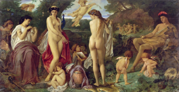 Ансельм фон Фейербах. Суд Париса. Холст, масло. 228х443. 1869-1870. Гамбургский кунстхалле.